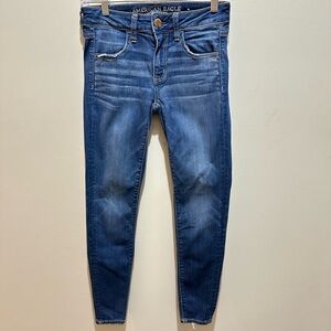 American Eagle Outfitters Women's Dark Blue Skinny Jeans